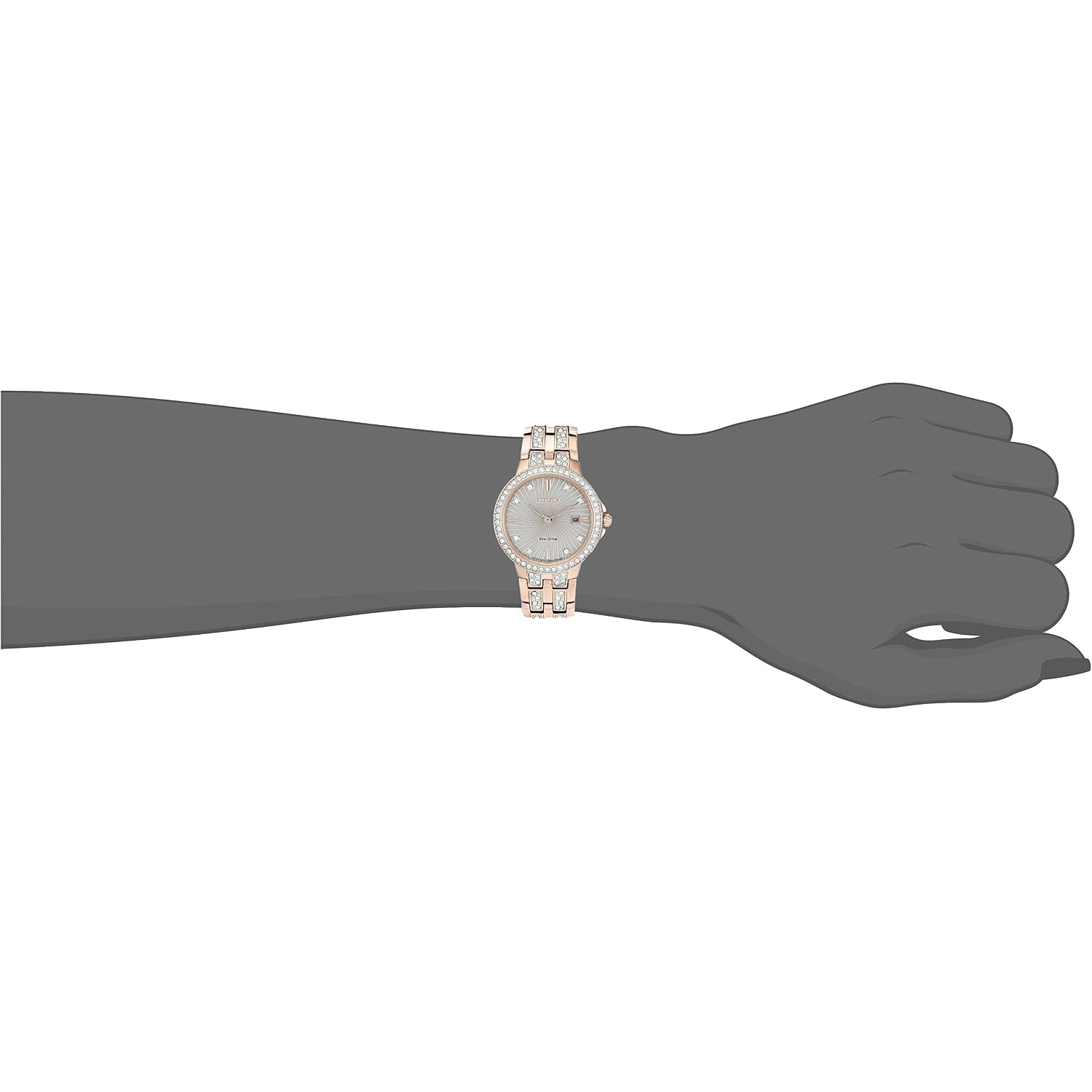 Citizen Ladies' Silhouette Crystal Eco-Drive Watch, 3-Hand Date