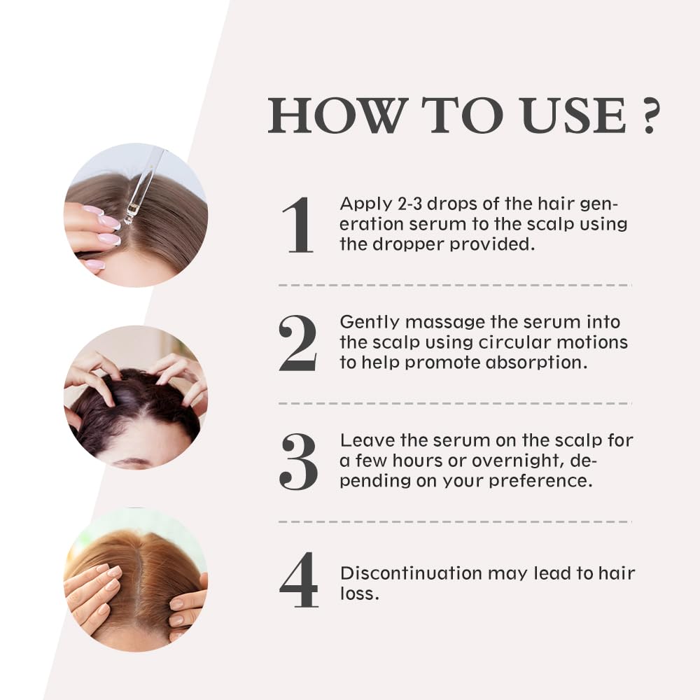 Ruahouine Hair Growth Treatment for Thicker Longer, 5% Minoxidil Biotin Hair Growth Serum Oil for Men and Women, Prevents Hair Loss and Thinning, 2.11 fl.oz
