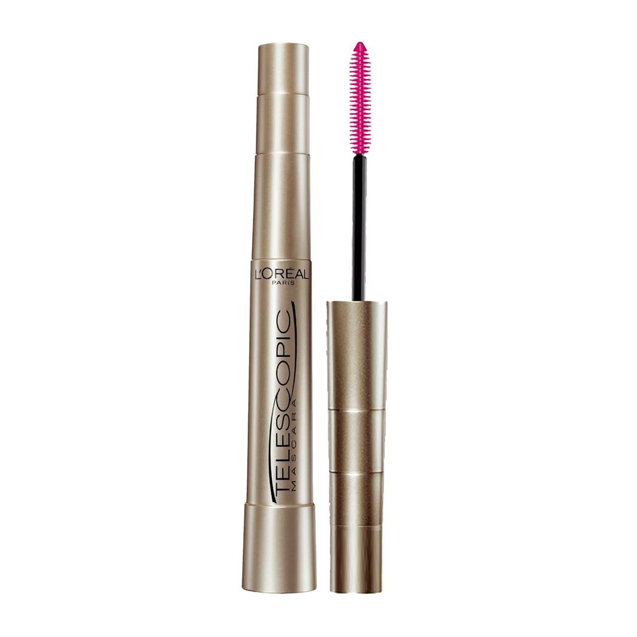 L’Oreal Paris Makeup Original Telescopic Mascara, Separating Mascara Volume and Length Formula, Washable, Blackest Black, 0.27 Fl Oz., 1 Count
