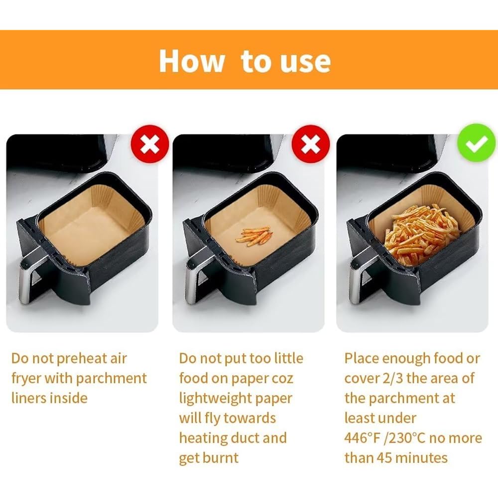 Air Fryer Liners Disposable For Ninja Airfryer: 125Pcs 8.7X5.5" Rectangle Parchment Paper For Air Fryer Dual Basket Ninja Dz201 Dz401 Foodi 8Qt And Above Air Fryer Liner Accessories