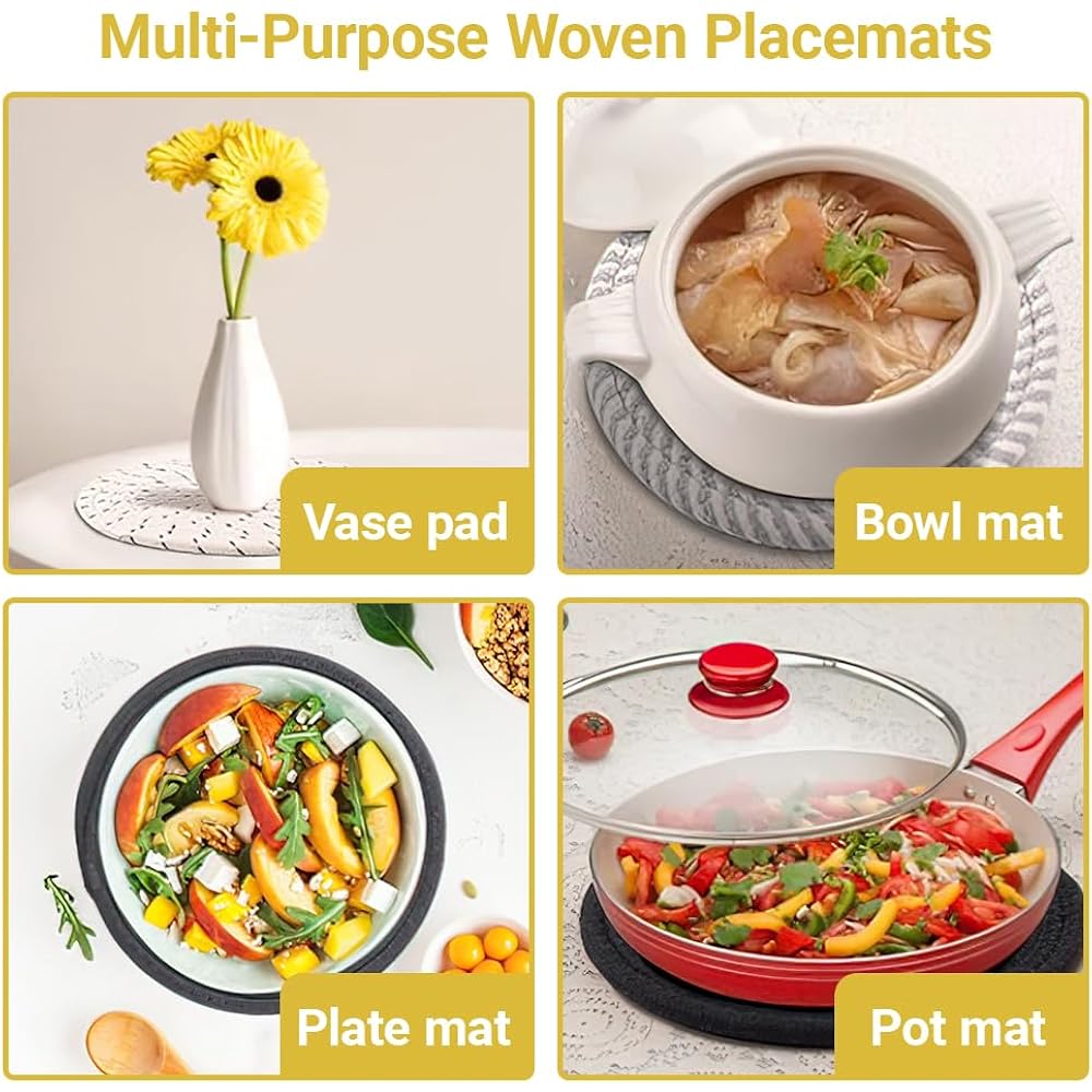 Trivets for Hot Dishes, Hot Pads for Kitchen, 7'' Trivets for Hot Pots and Pans, Pot Holders for Kitchen, Pot Holders Heat Resistant 4-Pcs, Kitchen Essentials for New Home