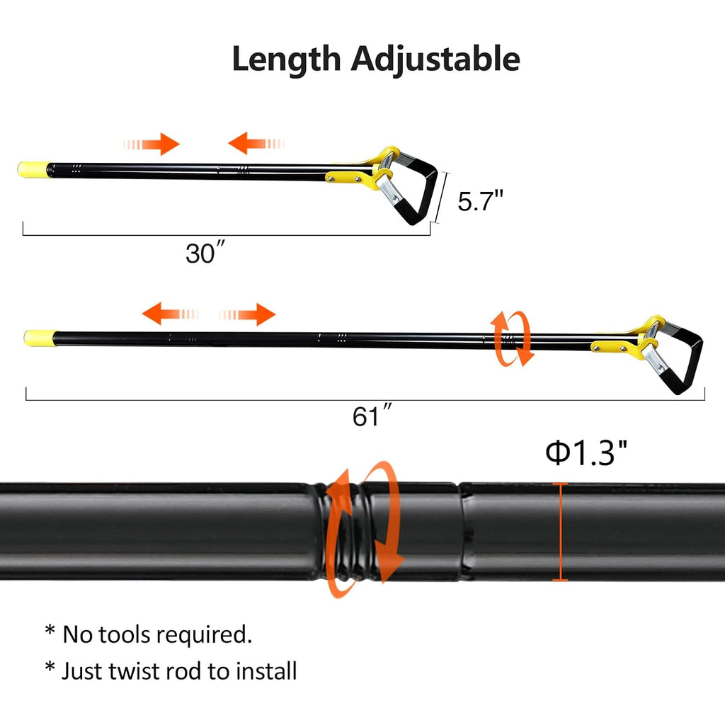 Donsail Hoe Garden Tool -Scuffle Garden Hoes For Weeding Gardening Long Handle Heavy Duty - Adjustable Weeding Loop Stirrup Hoe 30-61 Inch Black