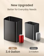 Cesun 3.4 Gallon Bathroom Trash Can, Small Office Garbage Can, Slim Metal Waste Basket For Bedroom, Dorm, Toilet, Near Desk, Under Sink, Rv (Black)