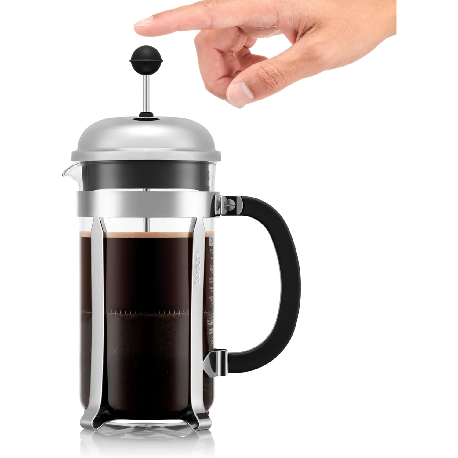 Bodum 34oz Chambord French Press Coffee Maker, High-Heat Borosilicate Glass, Polished Stainless Steel – Made in Portugal
