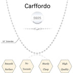 Carffordo Mothers Day Gifts 925 Sterling Silver Chain Necklace Link Chain Necklace for Women Simple Dainty 16K Gold Plated Necklace for Women Minimalist Waterproof Silver Necklace Trendy Jewelry Gifts