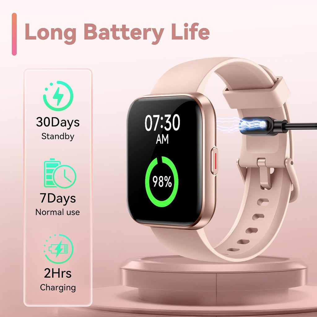 Smart Watches for Women, Alexa Built-in Fitness Watch with 1.8" LCD Screen & Bluetooth Call (Make/Answer), Heart Rate/SpO2/Sleep Monitor, 100 Sports, IP68 Waterproof Smartwatch for Apple Android