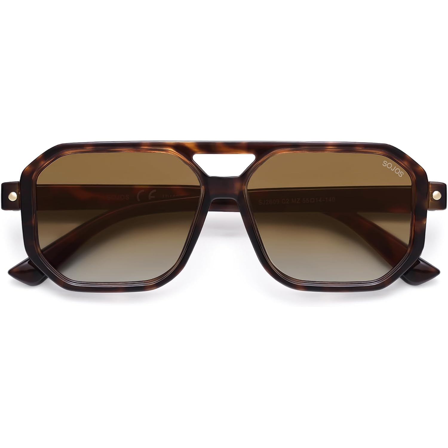 Sojos Retro Polarized Square Aviator Sunglasses For Women Men Vintage 70S Uv400 Protection Shade Sj2609