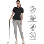 Women'S Polo Shirts Upf 50+ Casual Work Quick Dry 4 Buttons Short Sleeve Collared Golf Shirt Xs-4Xl