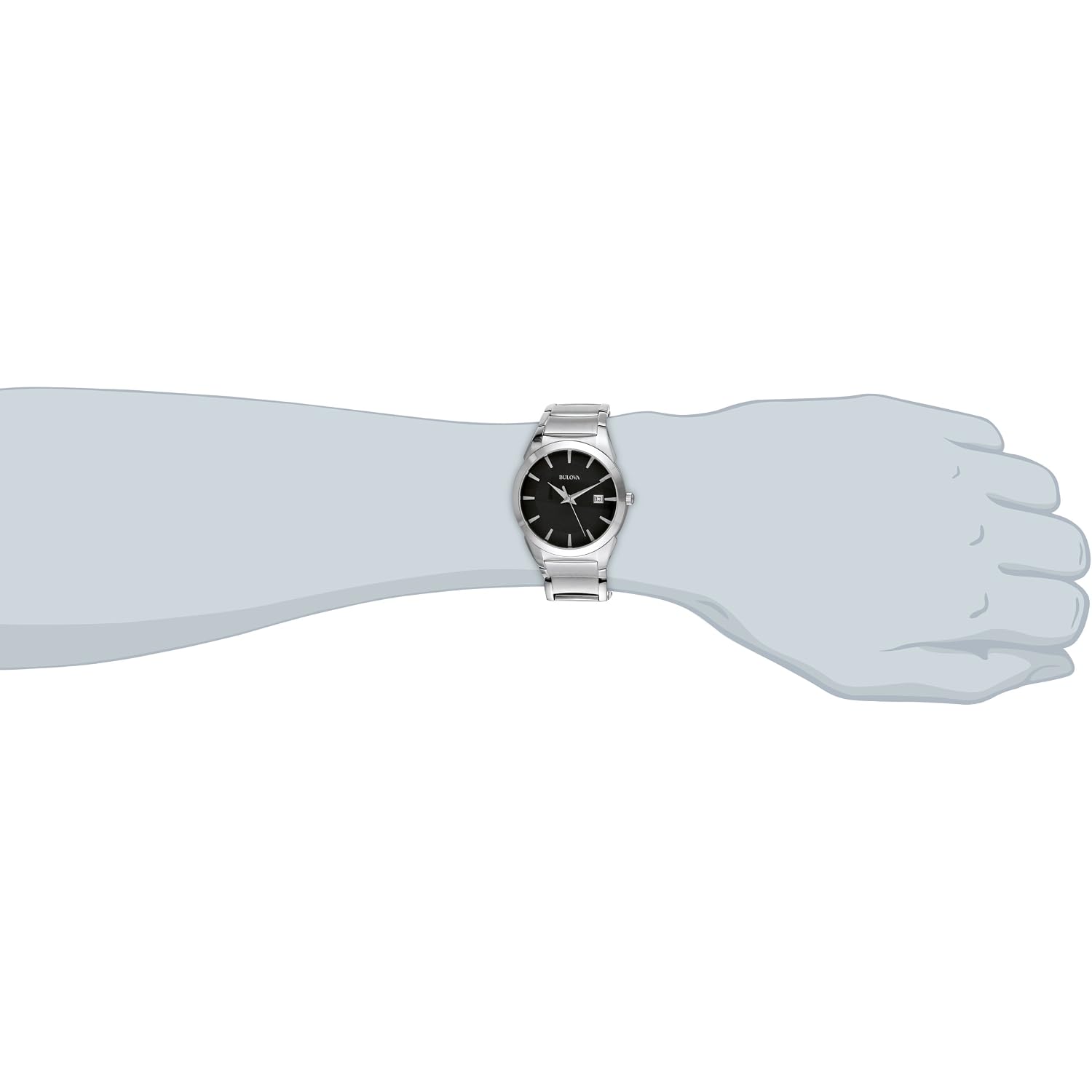 Bulova Men'S 3-Hand Calendar Date Quartz Watch, Patterned Dial, 38Mm, Style: 96B149