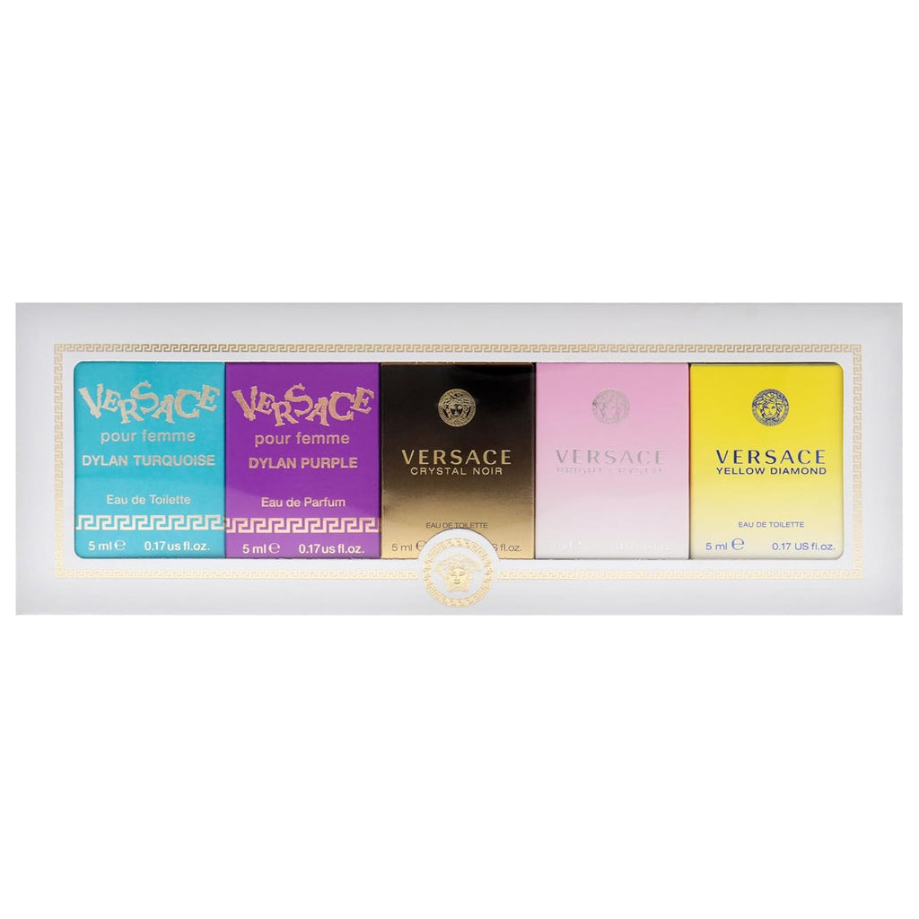 Versace Miniatures Collection for Women - 5 Pc Fragrance Gift Set | Iconic Luxury Perfumes | Travel-Friendly & Perfect for Gifting
