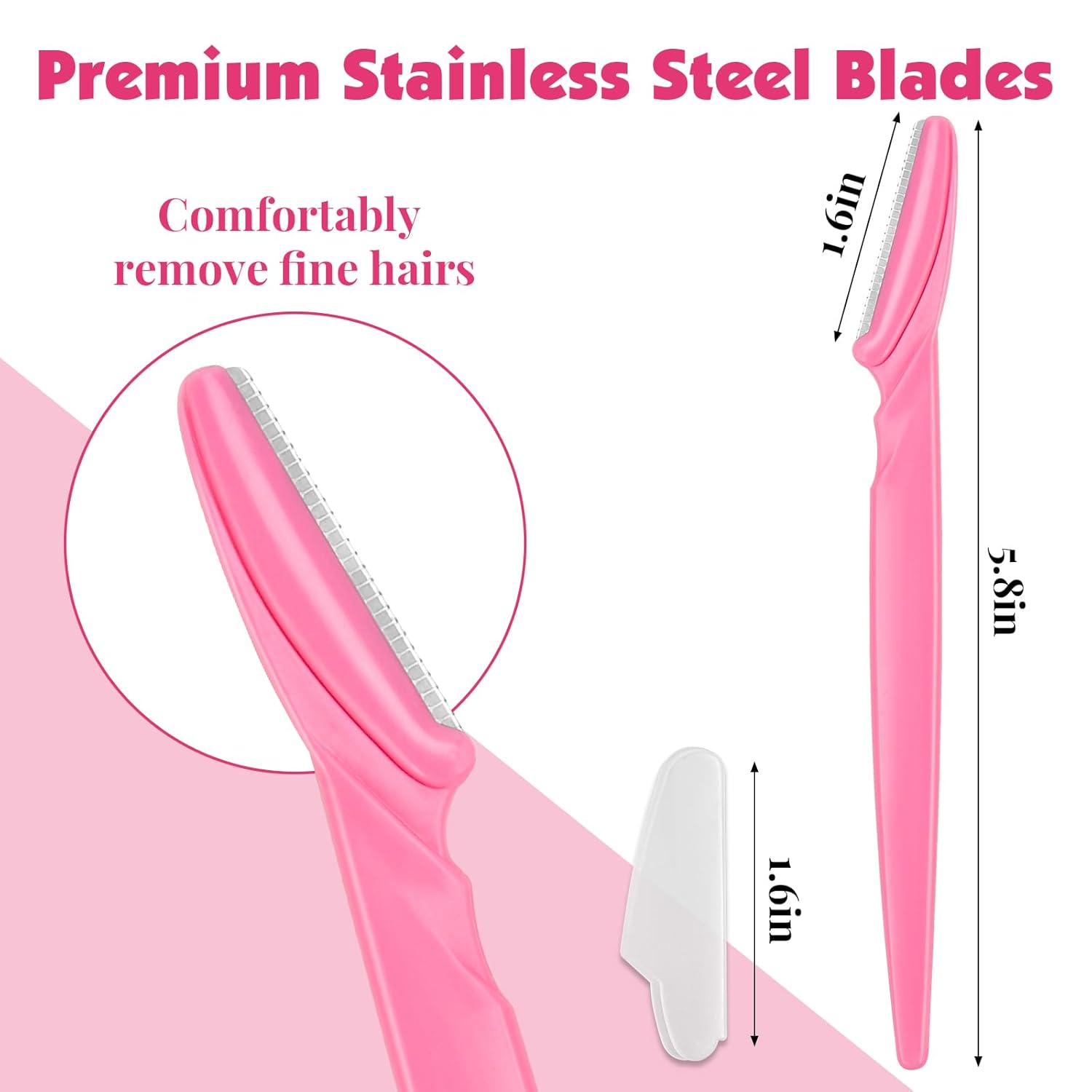 100 Pcs Eyebrow and Face Razors for Women and Men, Multi-Color Facial Shavers with Protective Covers, Safe for Beginners