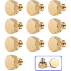 Brass Misting Nozzle Plug, 10 Pack | 10/24 Unc Mister Plugs For Outdoor Cooling System, Greenhouse Garden Watering