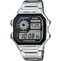 Casio Ae1200Wh Series | Men’S Digital Watch | 100M Wr | Multi Alarms | 100 Sec Stopwatch | Countdown Timer | World Map For World Time | Led Light | Lc Analog Display | 10 Year Battery