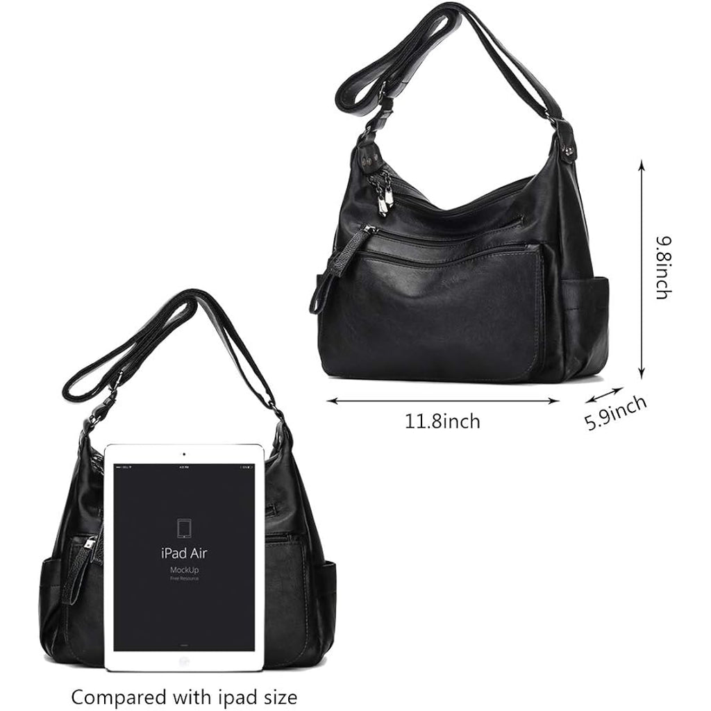 Artwell Fashion Crossbody Bag For Women Shoulder Bag Soft Pu Leather Handbags Purses Multi Pocket Hobo Tote Bag