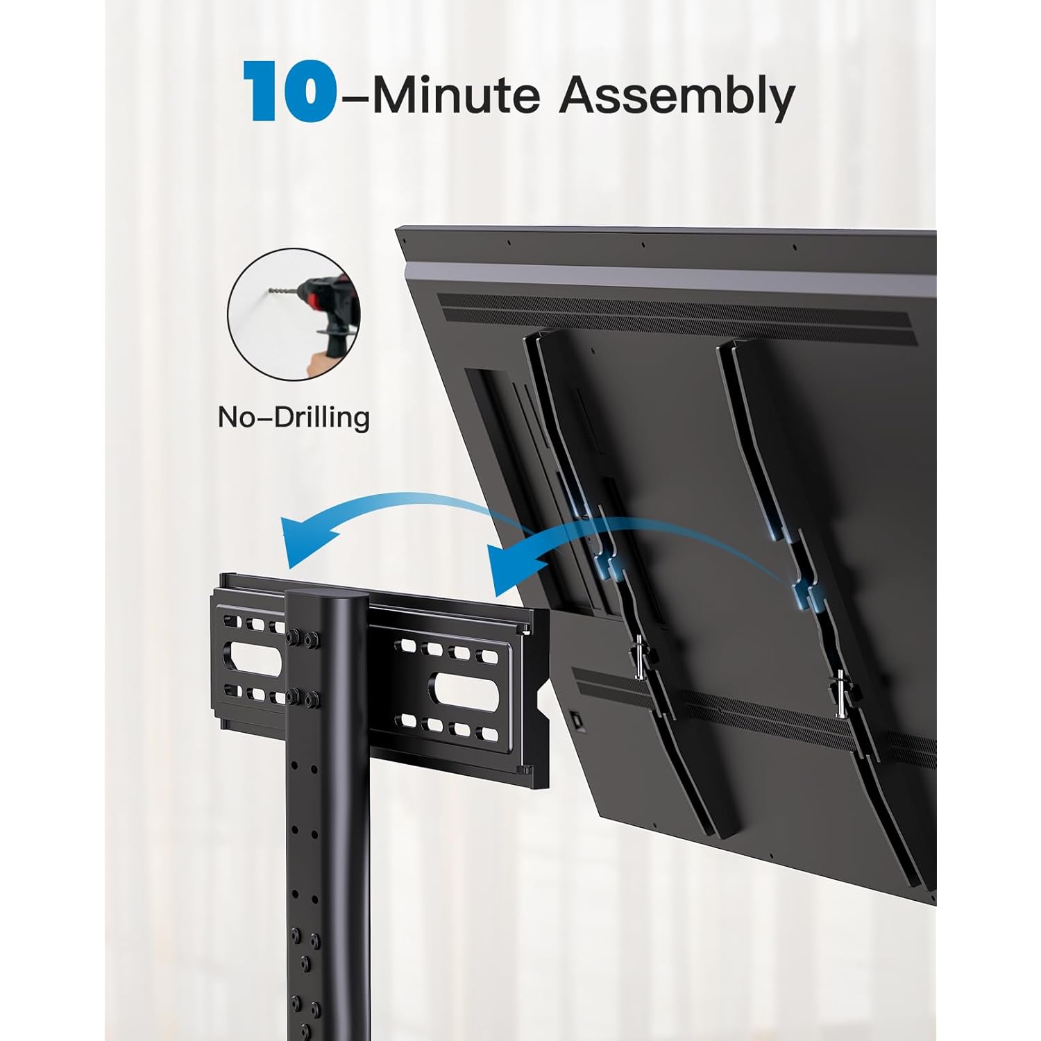 PERLESMITH Universal TV Stand Legs for 32-70 inch TVs, Table Top TV Stand up to 99 lbs, Height Adjustable Television TV Mount, Universal TV Base for Livingroom & Bedroom, VESA 400x400mm PSTVS04-N2