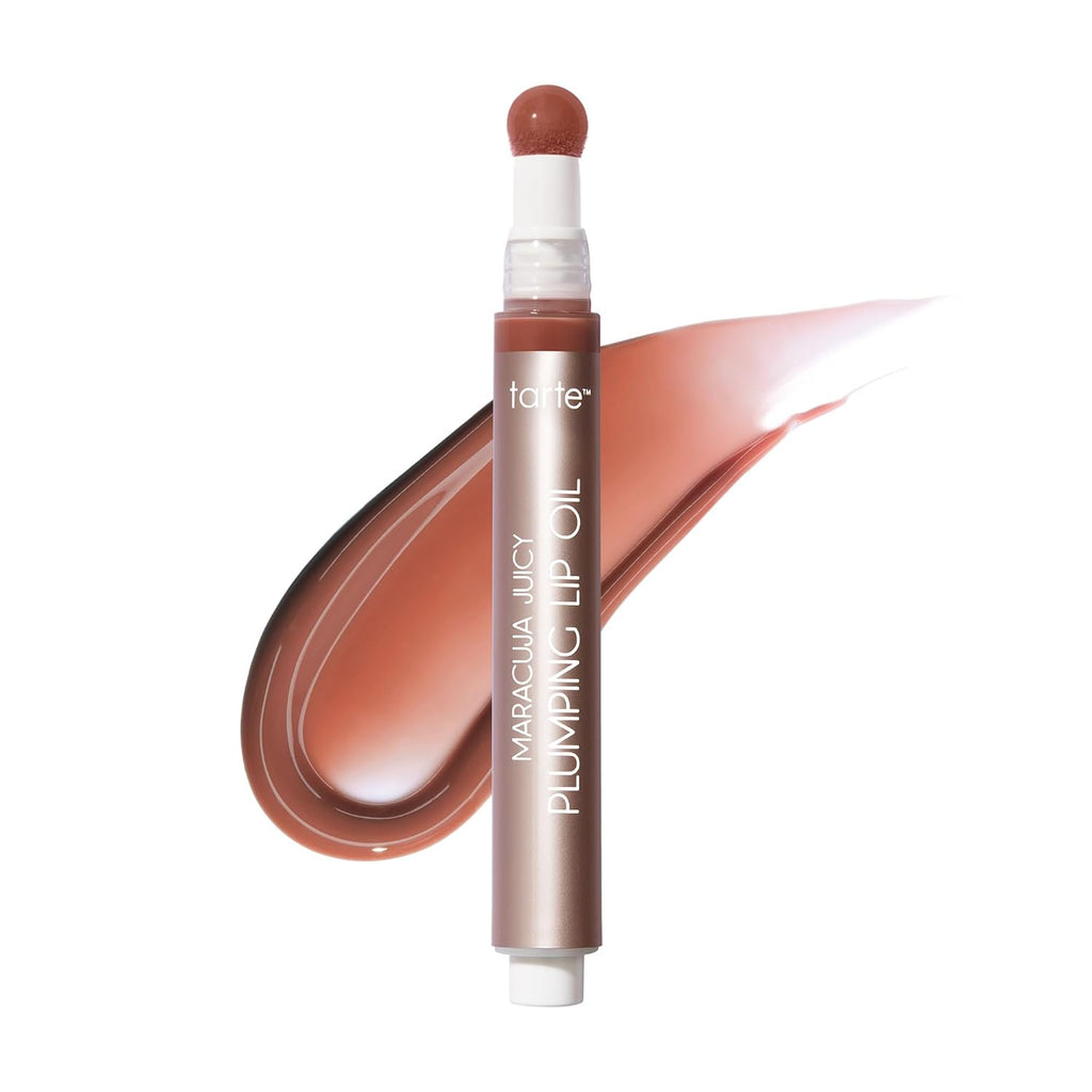 tarte maracuja juicy plumping lip oil - Hydrating & Volumizing Lip Plumper Gloss Balm with Nourishing Hyaluronic Acid & Vitamin E, Plumps & Moisturizes, Vegan & Cruelty Free