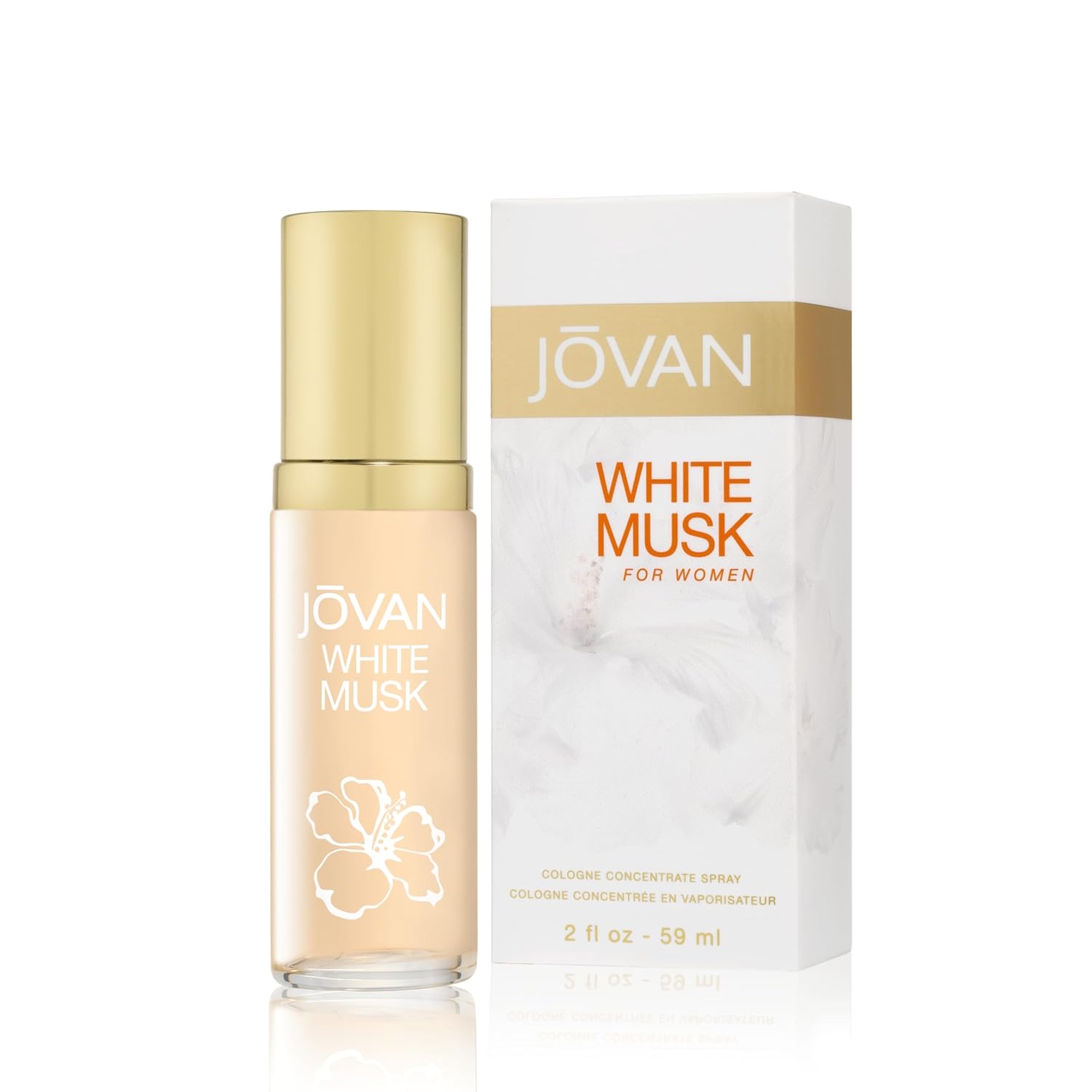 Jovan White Musk for Women Eau de Cologne Spray 2 fl oz (Pack of 1), Notes of Jasmine, Musk, and Amber, Women's Fragrance, Long Lasting, Everyday Fragrance, Travel Size