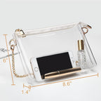 BS-VOG Clear Purse for Women - Stadium Approved Small Crossbody Bag with Zipper, Clear Stadium Bag for Concerts, Sports