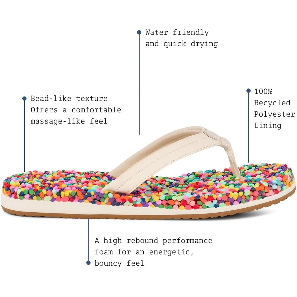 Sanuk Womens Bubblecush | Flip Flops For Women | Yoga Sandals For Women | Women'S Beach Sandals | Comfort Footbed