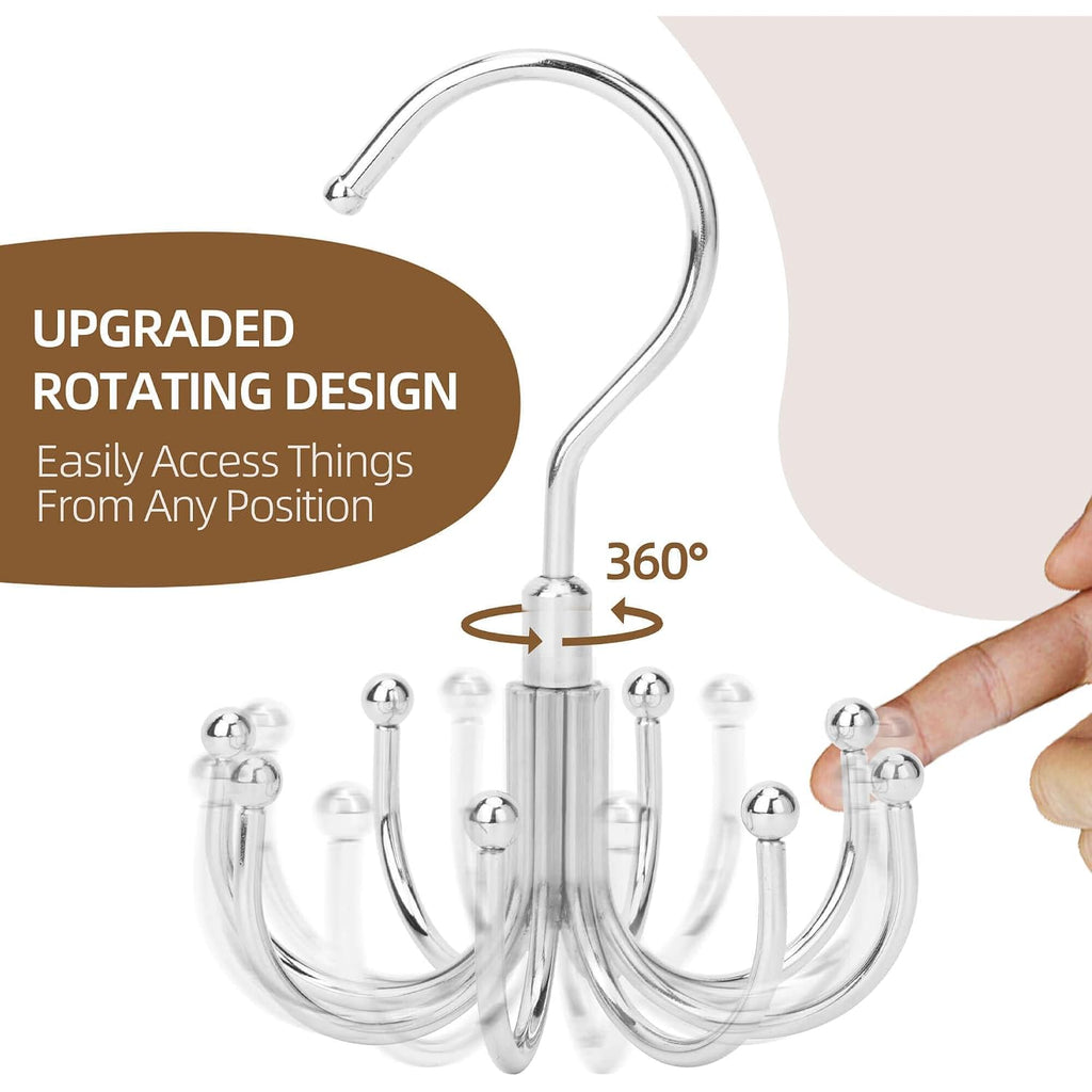 Tank Top Hanger, Rotatable Bra Organzier For Closet, Max 24 Storage Capacity Sport Bras Holder, Metal Space Saving Closet Organizers And Storage, Silver