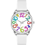 Bisley Watch for Women Big Face Colorful Arabic Numeral Easy to Read Soft Silicone Strap Watch