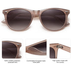 SOJOS Classic Polarized Sunglasses for Women Men Small UV400 Lenses SJ2076 Milky Light Brown