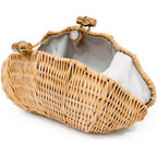 Cuxva Handwoven Shell Rattan Clutch For Women Summer Beach Straw Bags Sea Shell Clutch Purse