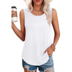 elescat Womens Tank Tops Summer Sleeveless Loose Fit Casual Tunic Top 2026