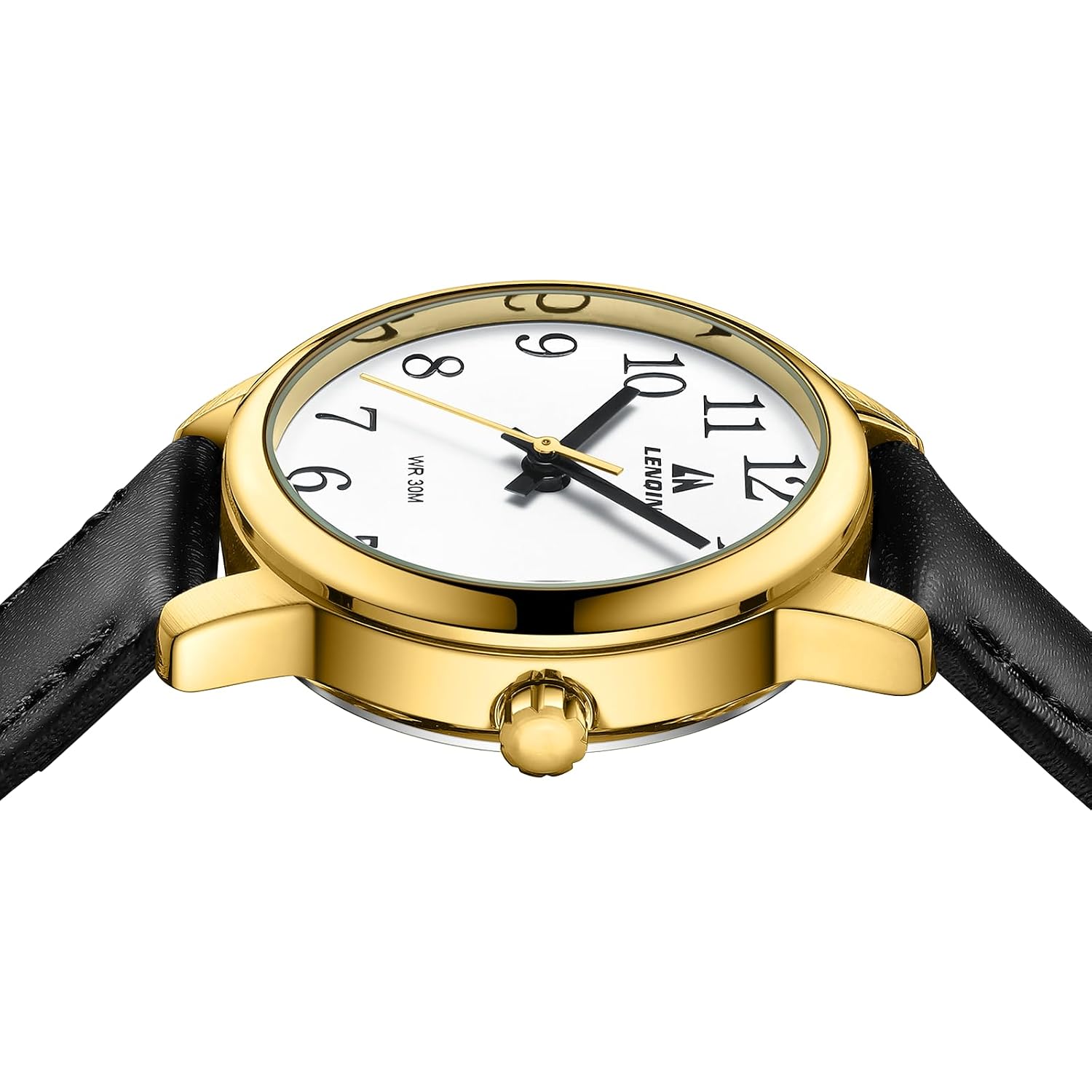 Ln Lenqin Womens Watch Analog Quartz Waterproof Ladies Watches For Women Easy Read Women'S Wrist Watches With Leather Strap Luminous Dial