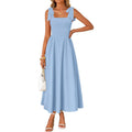 Zesica Women'S Summer Spaghetti Strap Maxi Dress 2026 Tie Shoulder Square Neck Flowy Wedding Guest Party Beach Long Dresses