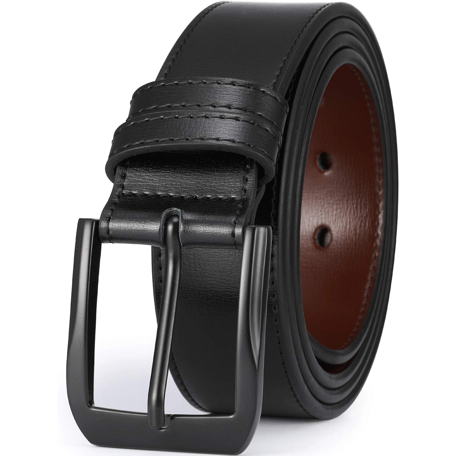 Beltox Fine Men’S Casual Leather Jeans Belts 1 1/2” Wide 4Mm Thick Alloy Prong Buckle Work Dress Belt For Men