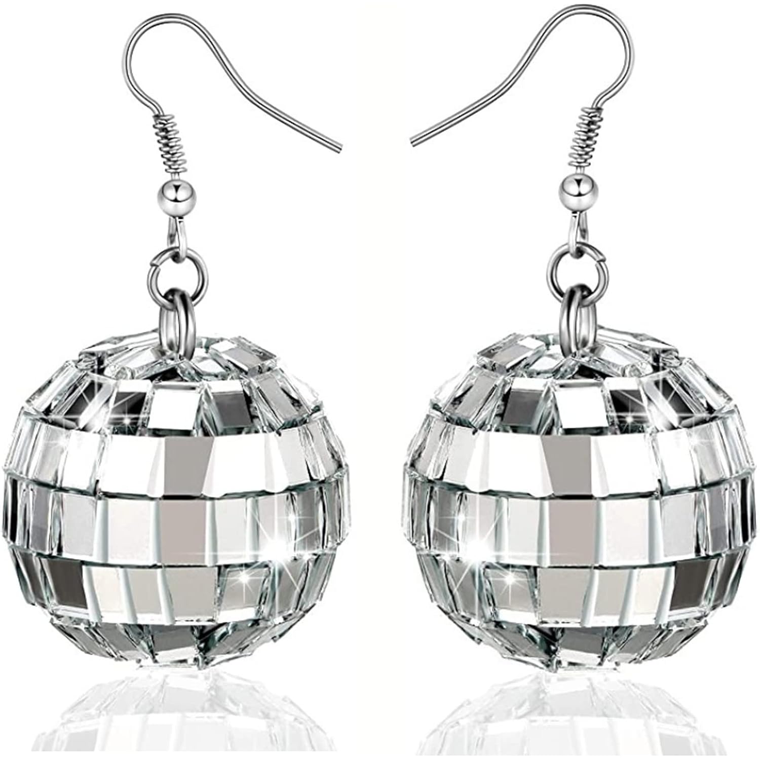 Disco Ball Earrings 24mm 70'S Disco Punk Earrings for Women Jewelry