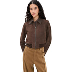 Vince Women'S Suede Shrunken Bomber