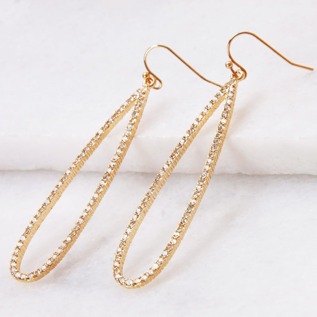 Simulated Diamond Teardrop Dangle Earrings for Women - Cubic Zirconia Crystal Long Dangling Earrings