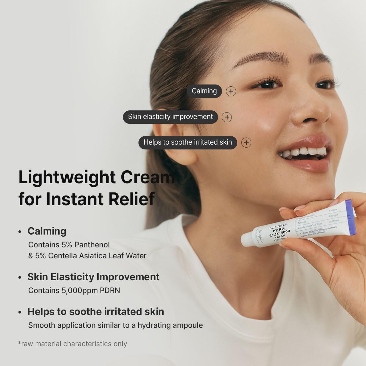 Dr.Althea Pdrn Reju 5000 Cream | Biome Pdrn Cream For Skin Relief & Hydration | Daily Face Moisturizer With Panthenol & Centella Asiatica | Korean Vegan Skin Care For All Skin Types, 0.7 Fl Oz