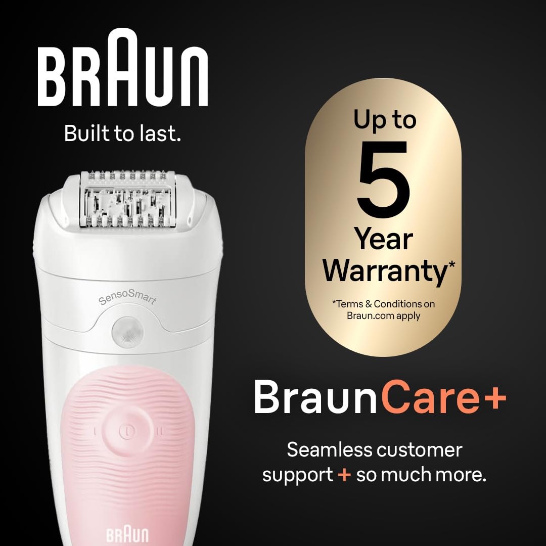 Braun Epilator Silk-épil 5, Hair Removal Device, Women Shaver & Trimmer, Wet and Dry, Includes Skin Contact Cap, SE5-011, Grey