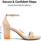 Dream Pairs Women'S Chunky Block Heel Sandals, Open Toe Ankle Strap Dress Shoes, Comfortable Wedding Guest Heels For Party, Prom And Formal Events