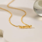 Gold Pendant Necklaces for Women 14K Gold Necklaces for Women Letter Necklace Simple Strong and Full of Love Charm Mama Pendant Necklace for Mom With Adjustable Length (16-18) Inches