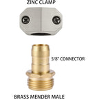 Zinc And Brass Male Clamp Coupling,Fits 3/4" Or 5/8" Garden Hose Repair Fitting | Sanpaint Zinc And Brass Male Hose End Repair