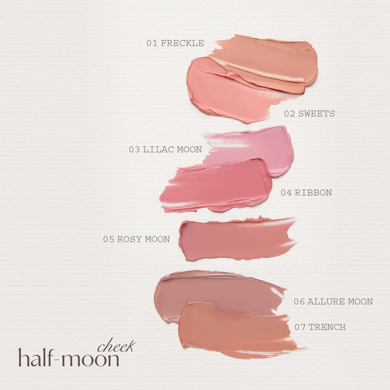 hince HALF-MOON CHEEK Cream Blush for Cheeks – Dewy Glow, Hydrating & Blendable Korean Beauty Face Blush, Lightweight Creamy Formula, Natural Soft Pink Finish (03 LILAC MOON)
