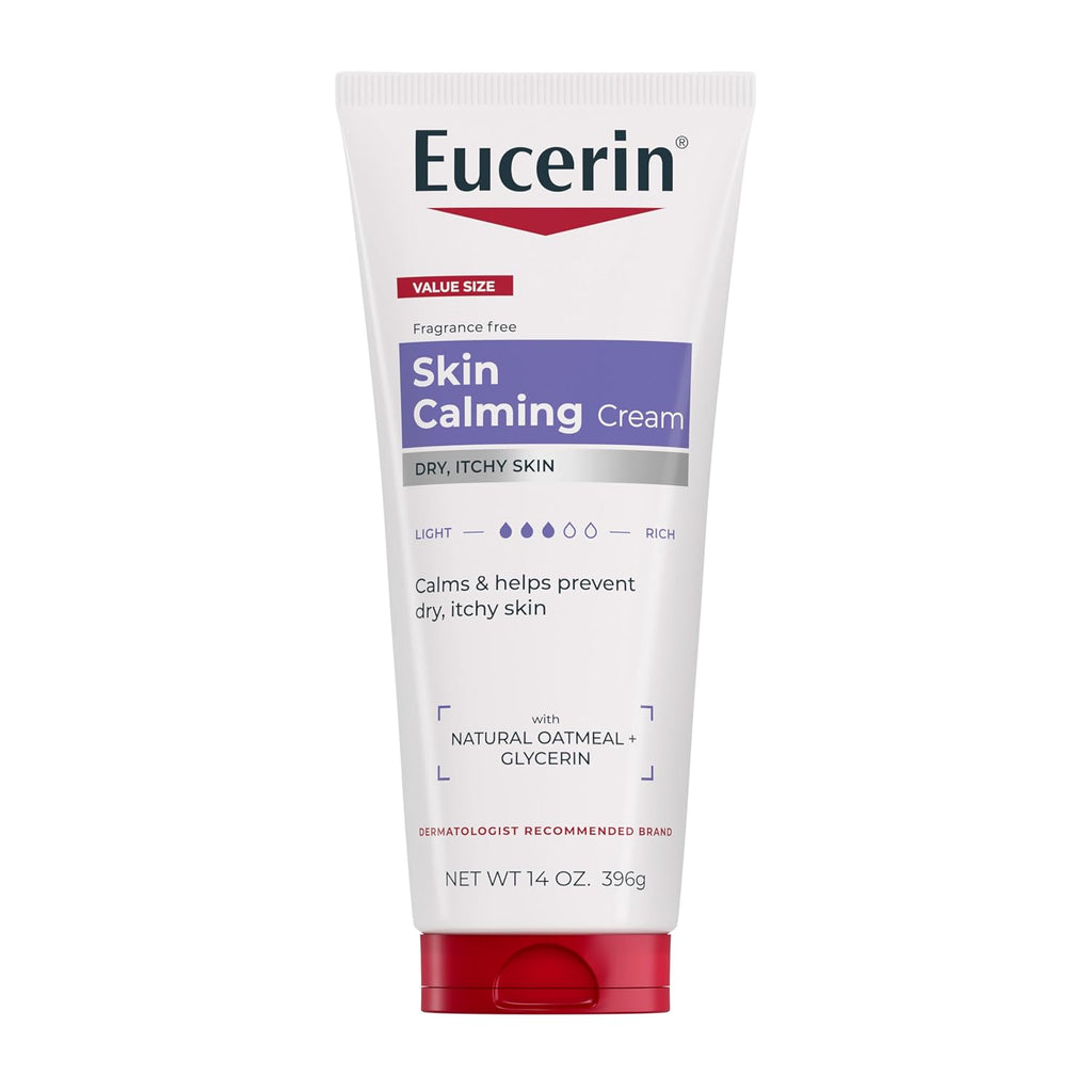 Eucerin Skin Calming Cream - Full Body Lotion For Dry, Itchy Skin, Natural Oatmeal Enriched - 14 Oz. Tube