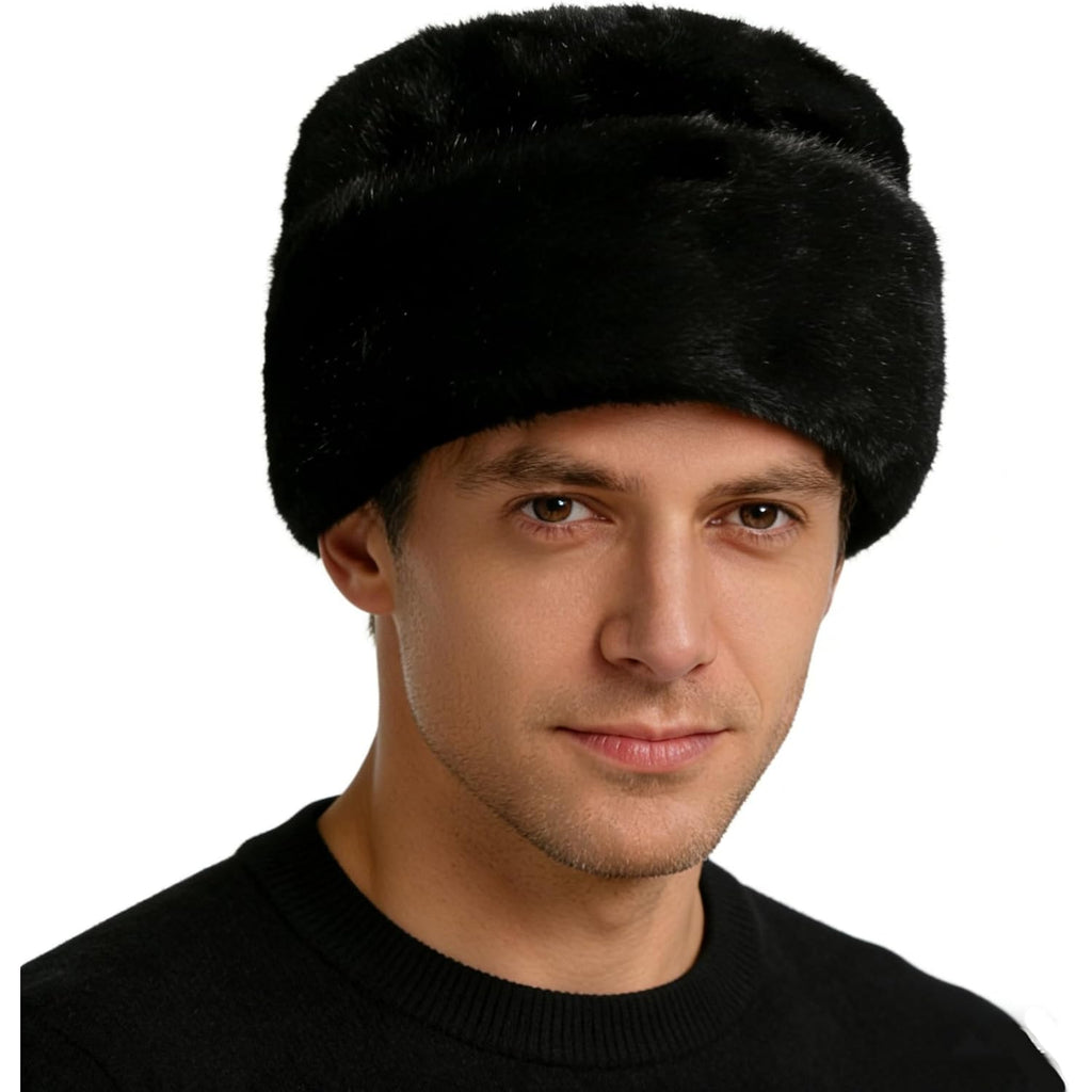 Winter Faux Fur Trapper Hat Men Women Russian Warm Ushanka Hat Windproof Furry Trooper Dad Hat Ski Snow Cap Outdoor Hunting