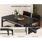 Gizoon Kitchen Table And 2 Chairs For 4 With Bench, 4 Piece Dining Table Set For Small Space, Apartment