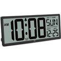 14.5'' Large Digital Wall Clock Battery Operated With Jumbo Numbers, Temperature And Date - Easy To Read And Set, Auto Dst