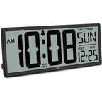 14.5'' Large Digital Wall Clock Battery Operated With Jumbo Numbers, Temperature And Date - Easy To Read And Set, Auto Dst