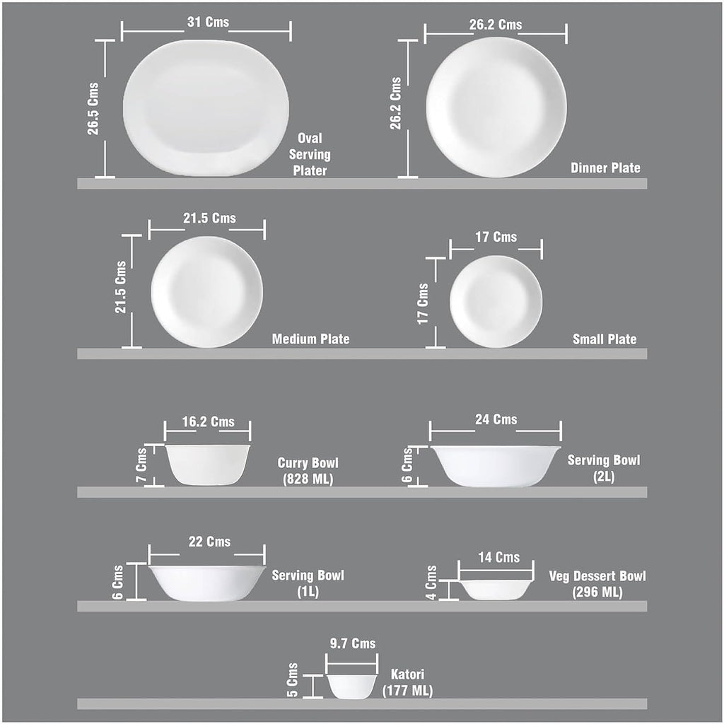 Corelle Vitrelle 6-Piece Soup/Cereal Bowl Set Triple Layer Glass and Chip Resistant, 18-Oz Lightweight Round Bowls, Winter Frost White