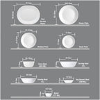 Corelle Vitrelle 6-Piece Soup/Cereal Bowl Set Triple Layer Glass and Chip Resistant, 18-Oz Lightweight Round Bowls, Winter Frost White