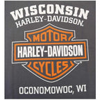 Harley-Davidson Men'S Orange Elongated Bar & Shield White T-Shirt 30291967