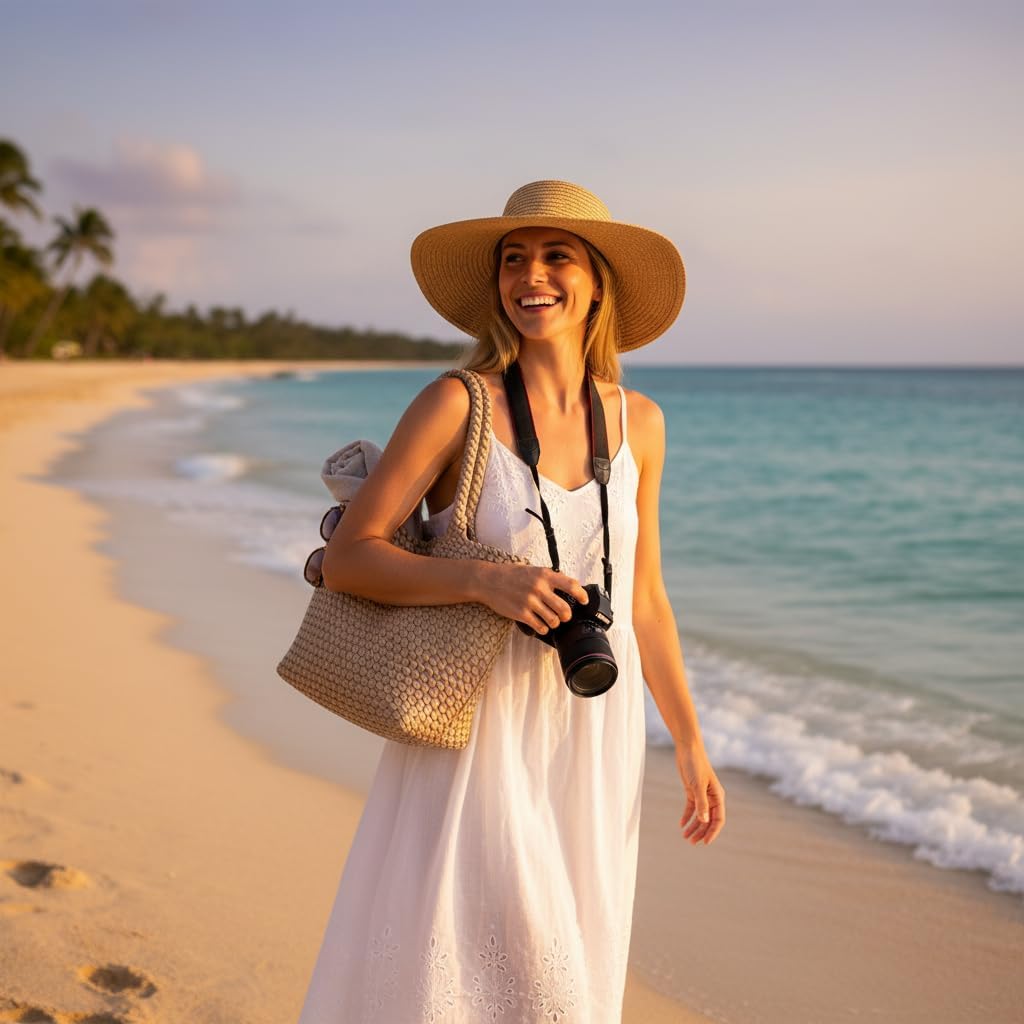 BOYATU Woven Tote Bag for Women: Vegan Leather Purse with 1 Zipper Clutch - Handwoven Tote for Travel Vacation Beach Weekend