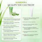 Aloderma Aloe Vera Gel Made Within 12 Hours Of Harvest With 99% Pure Organic Aloe Vera, Naturally Hydrating For Soothing Skincare, Moisturizing Aloe Gel For Skin, Face, Sensitive Skin - 4.02Oz